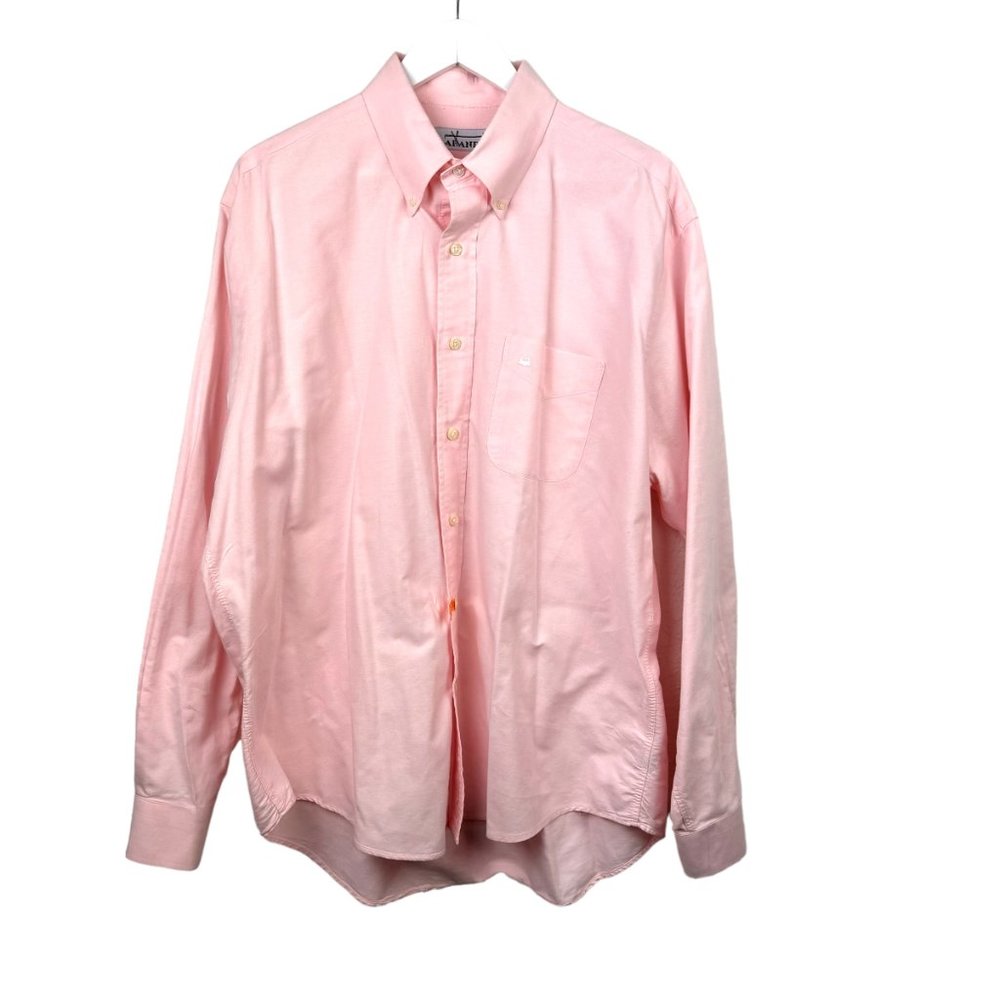 Arandu Shirt Mens 2X Pink Long Sleeve Button Front Dress Shirt Chest Pocket